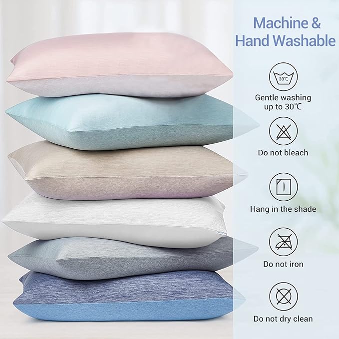 LUXEAR 2 Pack Cooling Pillow Cases King Size, Arc-Chill Q-Max > 0.5 for Hot Sleepers, Hair & Skin Friendly, Double-Sided, Machine Washable, Hidden Zipper, Gifts for Women Men, Blue
