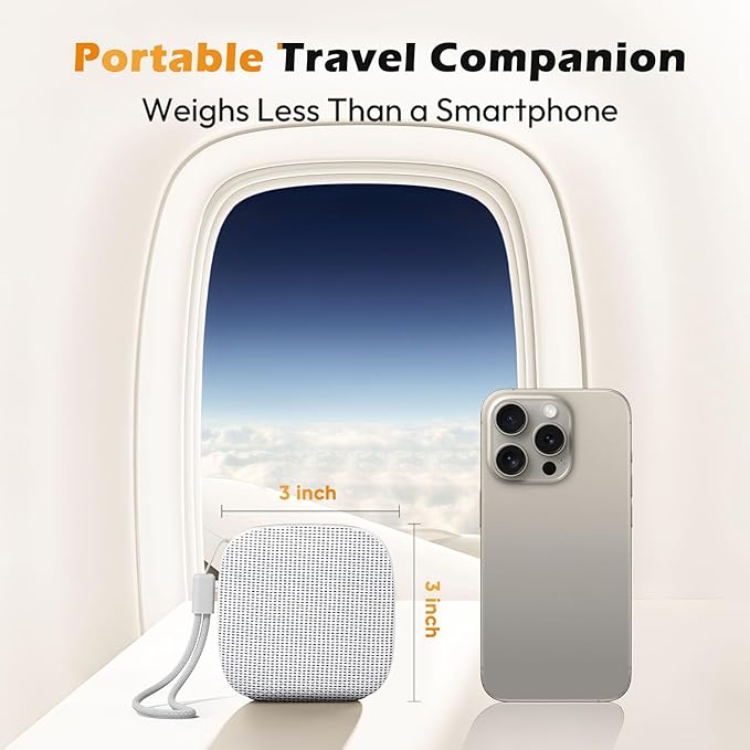 Portable Sound Machine for Travel, White Noise Sound Machine for Sleeping, 52-Hour Lasting Mini Noise Machine with 21 Quality Non-looping Sounds, Headphone Jack, Memory, Timer for Adults,Hotel (White)