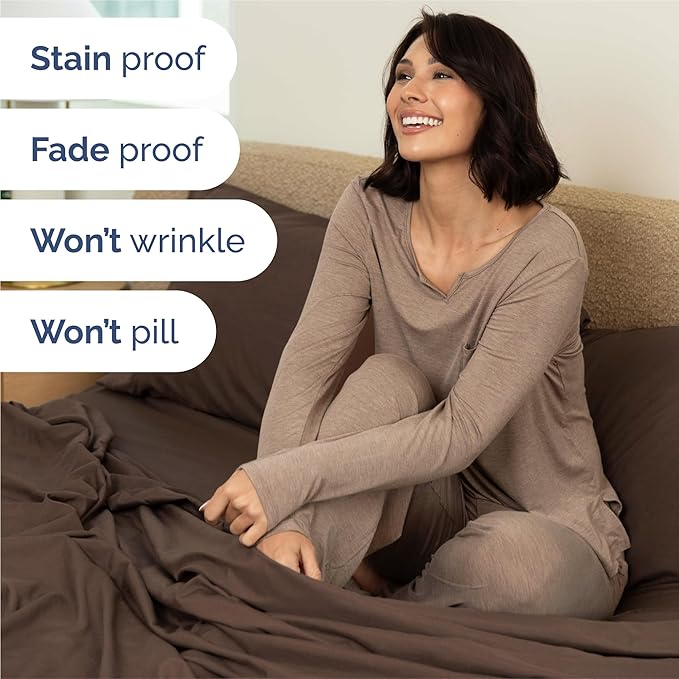 King 6 Piece Sheet Set - Comfy, Breathable & Cooling - Soft Hotel Luxury Bedding for Women, Men, Kids, Teens & Children - 1 Flat & 1 Fitted Sheet & 4 Pillowcases w/ Deep Pockets - Wrinkle Free - Brown