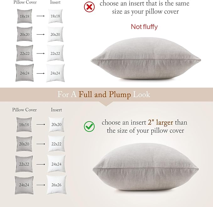 puredown® 20x20 Feather Down Pillow Insert, 1 Pack Throw Pillow Insert for Couch, Chairs, Office, Apartments