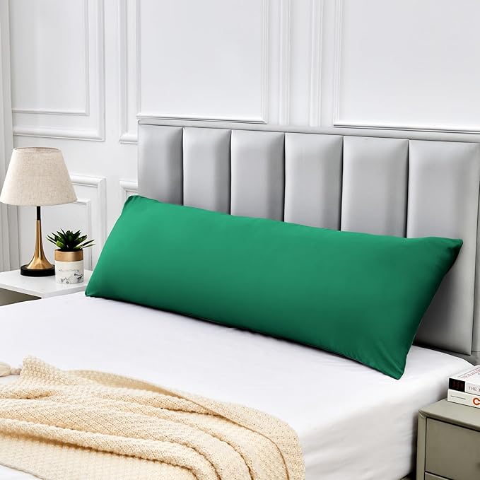 Warmstar Cotton Body Pillow Cover 1 Pack, 600 Thread Count Body Pillow case 20"x54", Long Body Pillow Case Cover Soft Breathable with Envelope Closure,Green