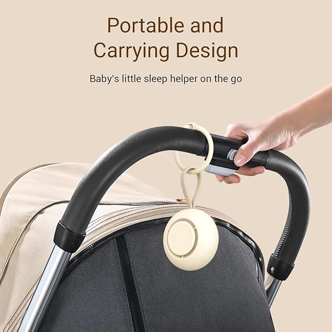 Portable Baby Sound Machine [White Noise for Babies Kids Adults][Timer Function][12 Soothing Sounds][Sleep Soother] 15 Hours Battery Life, Travel,Registry,Gifts,Shower,Clips on Baby Stroller