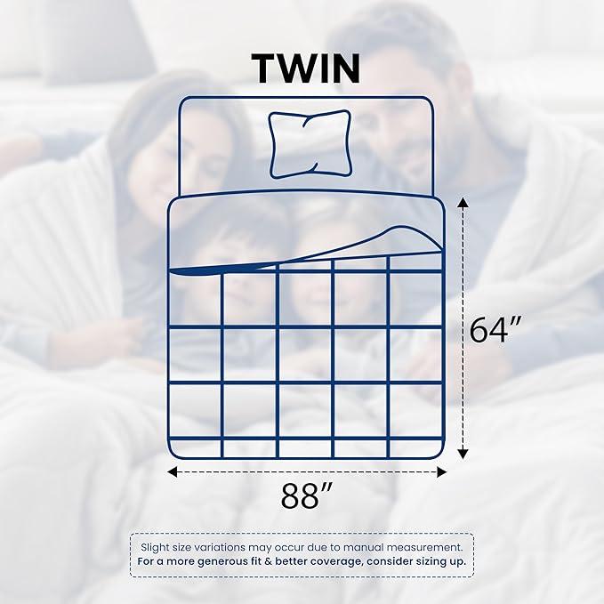 Utopia Bedding Comforter Twin Size 64 x 88 Inches, All Season Duvet Insert, Down Alternative Box Stitched Bed Comforter with Corner Tabs, Machine Washable