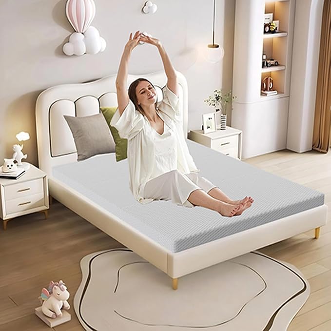 MORANDI 3 Inch Memory Foam Full/Double Bed Mattress，Anti-Slip, Pressure Relief with Medium Firm Support, with Zipper Removable Cover(White, Full/Double)
