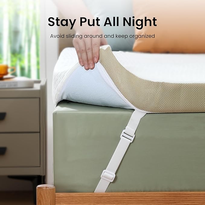 Marsail King Size Memory Foam Mattress Topper, 4 Inch Cooling Gel Infused with Soft Cover, CertiPUR-US® and Oeko-TEX® Certified, Sofa, RV, Camping