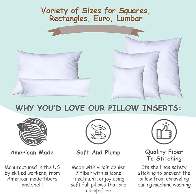 Pillowflex Synthetic Down Pillow Insert - 12x28 Down Alternative Pillow, Ultra Soft, Large Rectangle Body Sleeping Pillow, Lumbar, Long, Back - 1 Decorative Pillow Form
