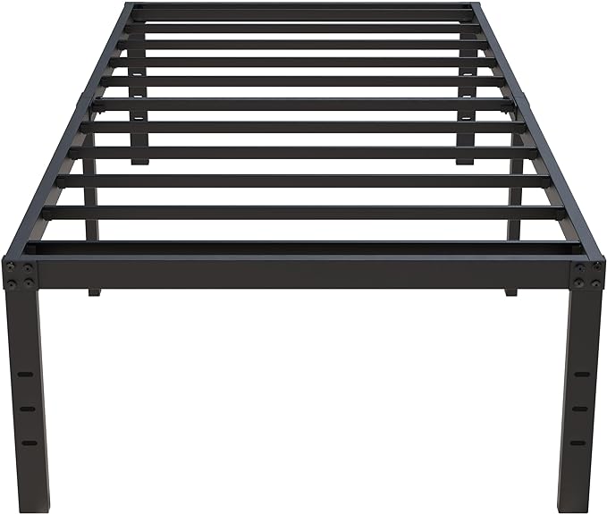 Upcanso 18 Inch Twin XL Bed Frames, Metal Platform Twin XL Bed Frame with High Storage, Eassy Assembly 2,500 Lbs Heavy Duty Bedframes, Black