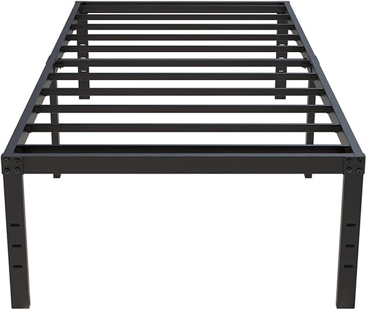 Upcanso 18 Inch Twin XL Bed Frames, Metal Platform Twin XL Bed Frame with High Storage, Eassy Assembly 2,500 Lbs Heavy Duty Bedframes, Black