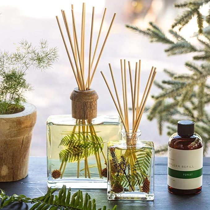 Rosy Rings Botanical Reed Diffuser Forest 13 Ounces - Lasts 6-12 Months, Aromatherapy Diffuser, Reed Diffuser with Botanicals Perfect for Home Decor!