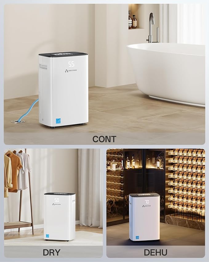 52 Pints Dehumidifier for Basement Bedroom Bathroom Large Room Home, 4500 Sq.Ft Dehumidifiers with Drain Hose, 2025 Energy Star Certificate, Humidity Control, 24H-Timer, Auto Defrost