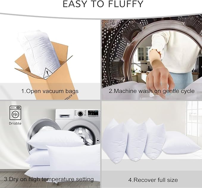 Thin Flat Soft Goose Feather Down Bed Pillows for Sleeping Hypoallergenic Standard Size Set of 1 Pack Side Back and Stomach Sleepers