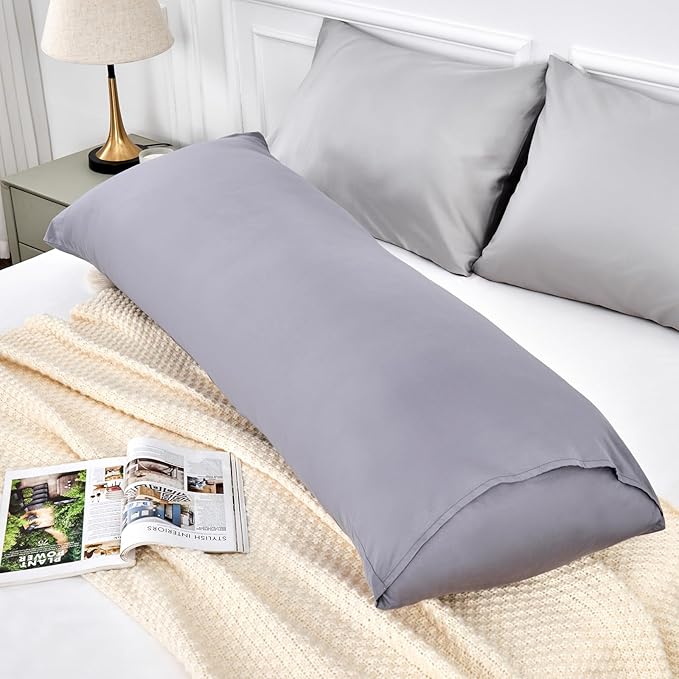 Warmstar Cotton Body Pillow Cover 1 Pack, 600 Thread Count Body Pillow case 20"x54", Long Body Pillow Case Cover Soft Breathable with Envelope Closure,Red