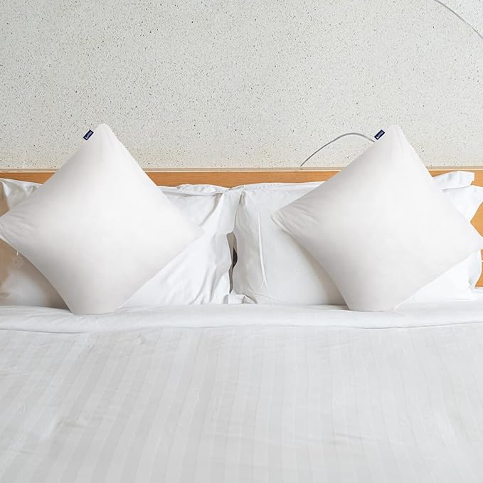 Euro Size Pillow Protectors 2 Pack, Waterproof European Square Pillow Covers Zippered Pillow Encasement, 26"x 26"