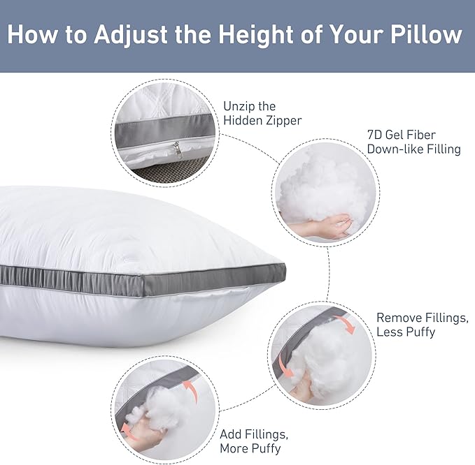 Leeden Body Pillow Insert - Full Body Pillow for Adults - Large Long Bed Pillow for Side Sleeper - Firm Breathable Support - 20 x 54 Inch - White
