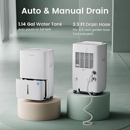 Waykar 80 Pints Energy Star Most Efficient Dehumidifier for up to 5,000 Sq. Ft. for Home, Basement and Large Room with Drain Hose and Water Tank