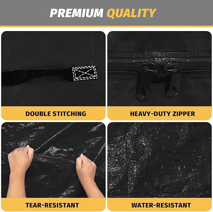 Mattress Bags for Moving and Storage, BETU Queen Mattress Protector Waterproof Mattress Cover with 8 Heavy Duty Handles and Zipper Extra Thick Moving Supplies for Bed (2 Pack:82x62x13.5 Black)