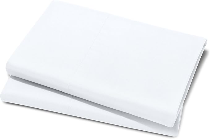 Bare Home Microfiber Pillow Cases - King 20x36 - Cooling Pillowcases - Double Brushed - Easy Care - Envelope Closure (King Pillowcase Set of 2, White)