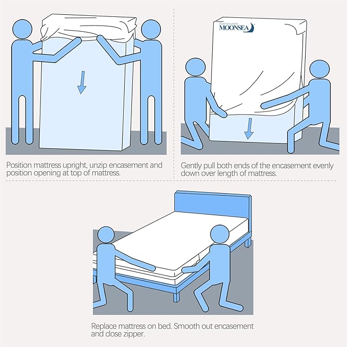 Queen Mattress Protector Waterproof Zippered, 6-Side Waterproof Queen Size Mattress Protector Cover, Mattress Encasement, Box Spring Encasement (1 Pack)