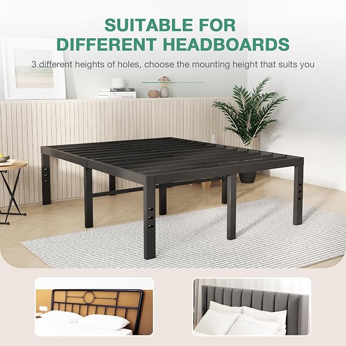 Novilla Bed Frame Full Size, 18 Inch Simplicity Metal Platform Full Size Bed Frame with Underbed Storage, No Box Spring Needed, Heavy Duty Steel Slat Support, for Bedroom, Guest Room, Noiseless