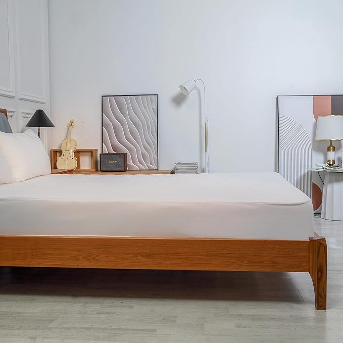 Waterproof RV King Mattress Protector for 72 x 80 or 70x80 Narrow King Bed Soft Quiet Soft Bamboo Viscose Terry Fitted Matress Cover