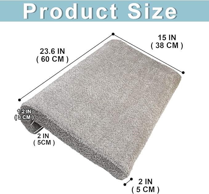2PCS Hanging Headboard Pillow with Ergonomic Support, Removable Berber Fleece Cover, Comfortable Back Cushion for Reading, and Relaxing in Bedroom or Dorm (Grey)