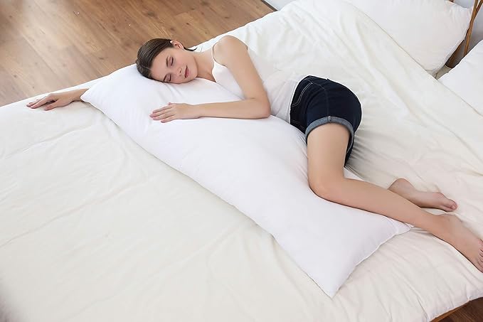 EVOLIVE Body Pillow Insert 21" x 54", Ultra Soft Microfiber Full Body Pillow for Pregnancy, Side Sleepers & Back Support, Plush Supportive Long Bed Pillow (21"x54" Body Pillow)