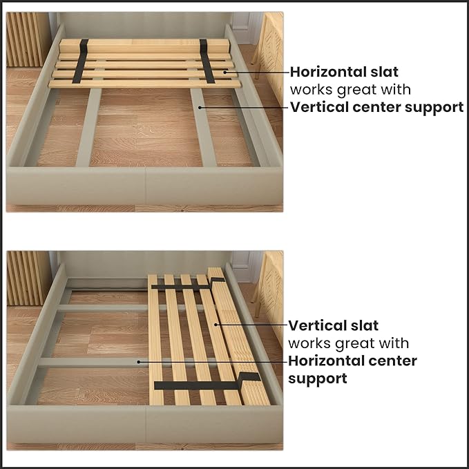 Greaton, 0.68-Inch Horizontal Wooden Bunkie Board/Bed Slats, 72" x 39", Beige