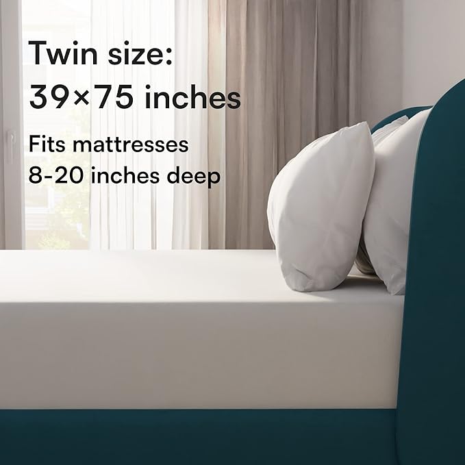Niagara Waterproof Mattress Protector Twin 39x75 Cover Deep Pocket Breathable Noiseless 8-20Inches Bed Smooth Jersey Mattress Pad Cover Fully Ultra Thin Microfiber