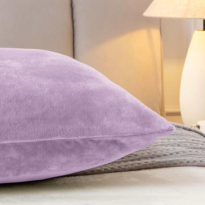 BEDELITE Body Pillow Cover with Zipper Closure, Super Soft and Cozy Fuzzy Fleece Pillowcase 20 x 54 Inches, Luxury Fluffy Plush Long Body Pillow Pillowcase for All Seasons(Lavender)