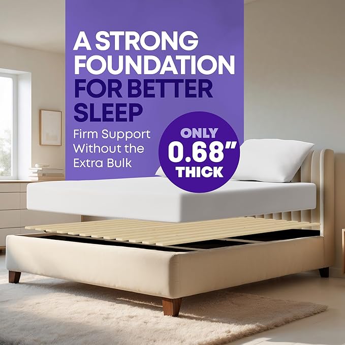 Greaton, Wooden Queen Bed Slats for Support Under Mattress – Replacement Wood Slats for Queen Size Bed Frame – Under Mattress Support Without Extra Height – 3.38-Inch Standard Width