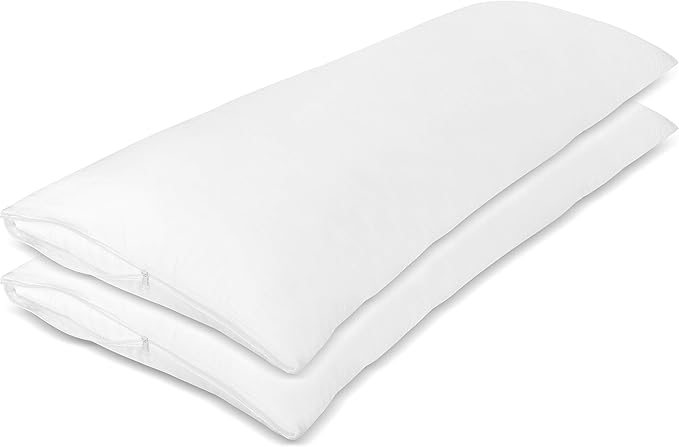 The Grand Pillow Covers Body Size (20 X 55) - Poly-Cotton Pillow Protector with Zipper - Moisture Wicking, Advanced Allergy Protection Pillow Protector - Protects Pillow from Dirt & Debris (2 Pack)