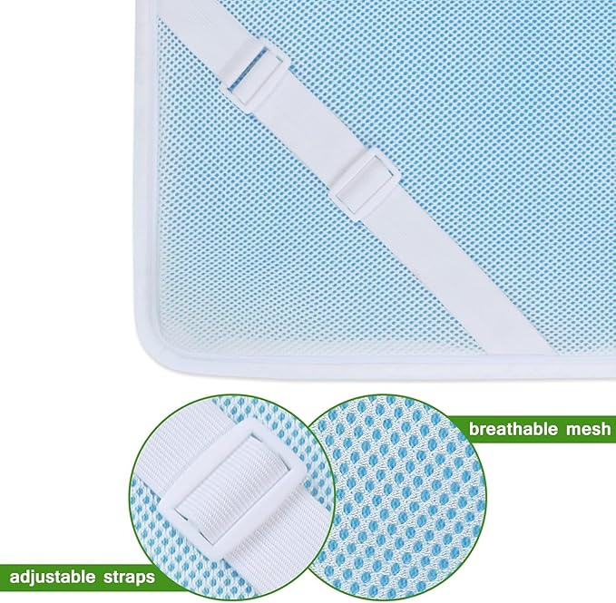 Mattress Topper Cover Twin XL Size (Only Cover) 3 Inch Mattress Protector Cooling Rayon Zippered Mattress Encasement with Adjustable Straps for Latex Mattress Topper Memory Foam Cover