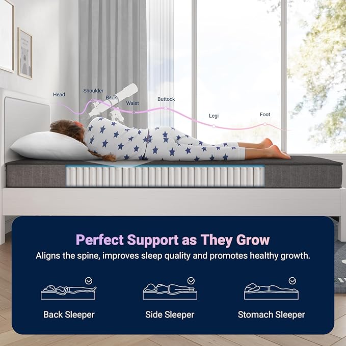 Avenco TwinXL Mattress, 8 Inch TwinXL Size Mattress in a Box, Medium Firm Hybrid Mattresses with Smarts™ Coil and Gel Memory Foam for Cool Night Sleep & Pressure Relief, CertiPUR-US Certified