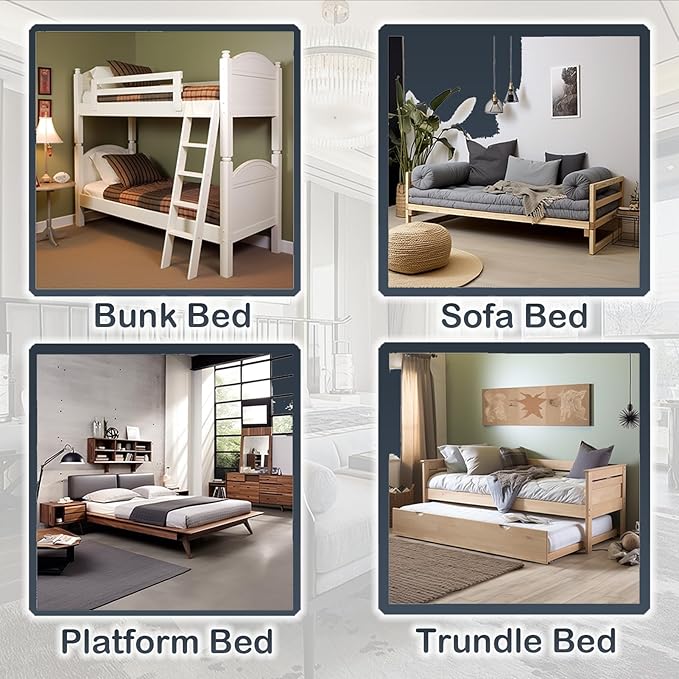 Bunkie Board Thin Wood 6mm Twin Size XL (38 x 76 in) | Modular Portability Design, Noise Minimizing, Low Profile Design, Easy Setup, Foldable| Bed Slats, Foldable Box Spring, Bed Support Slat