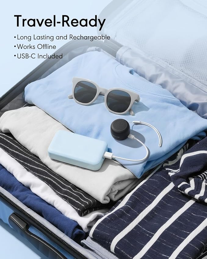 Sound Machine Flowtune White Noise Machine for Baby Adults, Mini Portable Sound Machine for Travel, 6H Timer, 18 Soothing Sleep Sounds Gift (Black)