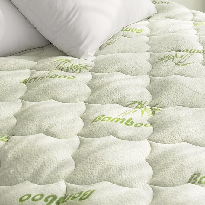 Twin XL Mattress Pad, Quilted Thick Viscose XL Mattress Topper, Noiseless Plush Pillow Top Mattress Pad Twin XL Fits 15-23 Inches Extra Deep Mattresses