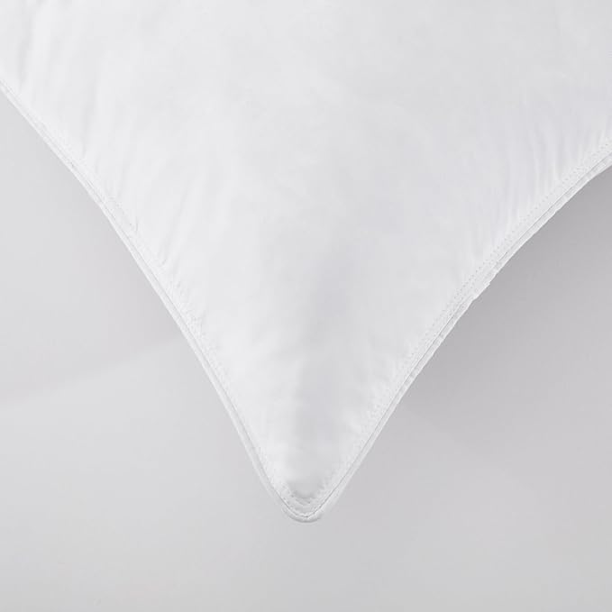 SNUG&COZY Grey Goose Feather Down Pillows for Sleeping(2 Pack)- Standard Size(20IN×26IN), Goose Feather&Down Filling,100% Down Proof, Machine Wash, White