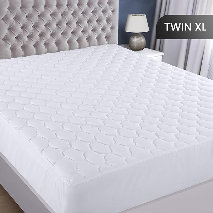 Utopia Bedding Waterproof Mattress Protector, Twin XL Mattress Pad, Noiseless Quilted Fitted Cover with Deep Pocket Stretches up to 16 Inches (White)