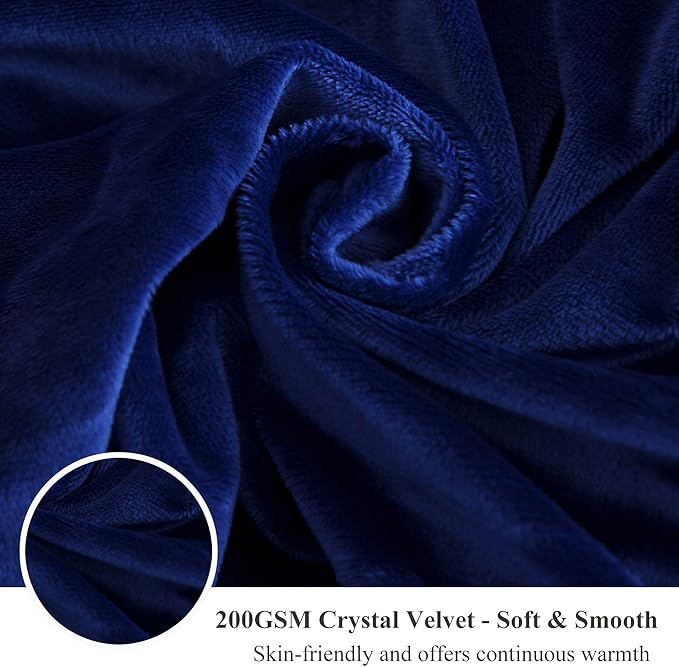XeGe Luxury Shaggy Faux Fur Body Pillow Cover, Fluffy Bed Pillowcase with Zipper Closure, Soft Decorative Plush Fuzzy Long Pillow Sham for Home Living Room 20"x54" Navy Blue