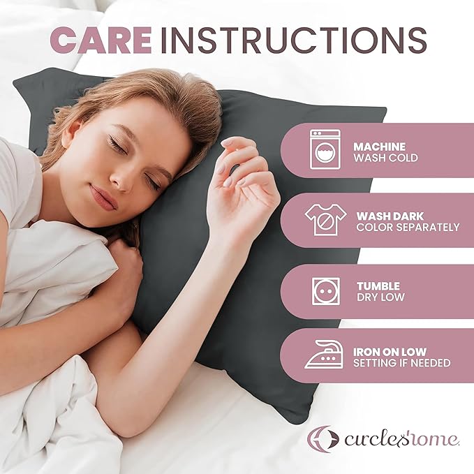 CirclesHome Pillow Protectors 4 Pack Standard Zippered - 100% Cotton Breathable Pillowcases - Protects Pillows from Dirt, Dust and Debris (Standard - Set of 4 - 20x26)