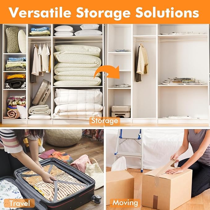 GONGSHI Vacuum Storage Bags, Space Saver Seal Bags For Clothing, Travel Luggage,Blankets, Comforters, Pillows, Clothes Storage.28 Combo
