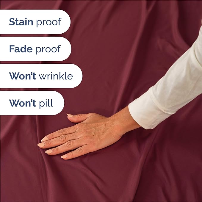 King 6 Piece Sheet Set - Comfy, Breathable & Cooling - Hotel Luxury Bedding for Women, Men, Kids, Teens and Children - 1 Flat & 1 Fitted Sheet & 4 Pillowcases w/ Deep Pockets - Wrinkle Free - Burgundy