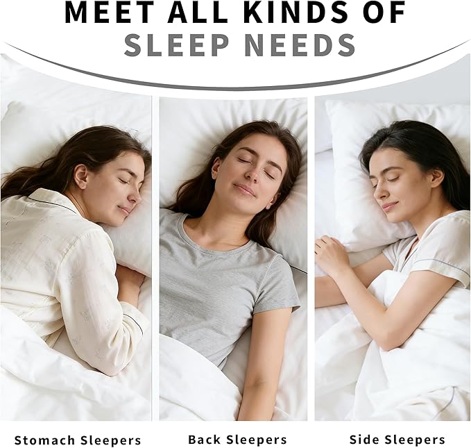Cooling Pillow for Sleeping Queen Size Set of 2, Shredded Memory Foam Pillows Adjustable Firm Bed Pillow with Zipper, Cool Pillow for Hot, Side, Back and Stomach Sleepers