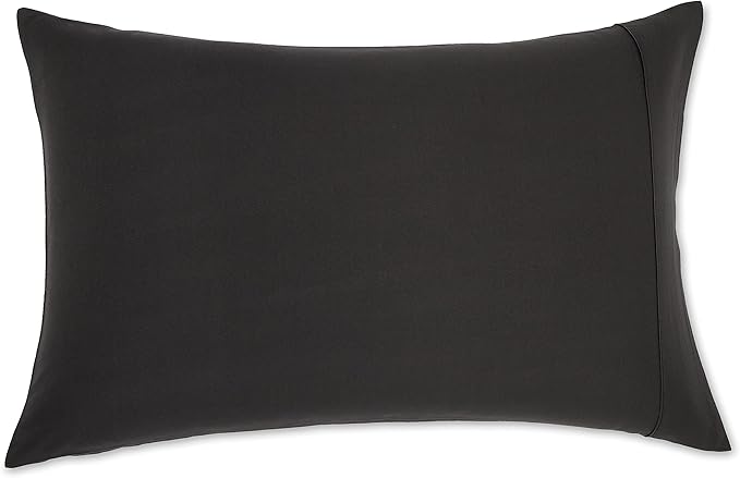 Amazon Basics Standard Pillowcases Set of 2 - Lightweight, Super Soft Easy Care Microfiber, Black, 30" L x 20" W, Pillows Not Included