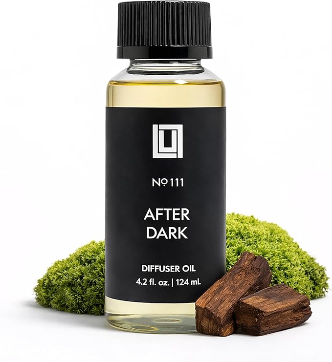Lulu Candles - After Dark - Mahogany Teak - Luxury Fragrance Oil for Waterless Cold Air Diffusers - Aromatherapy Fragrance Oil Blend for the Home or Office – Smells Sexy & Mysterious - 120mL 4.0 fl oz