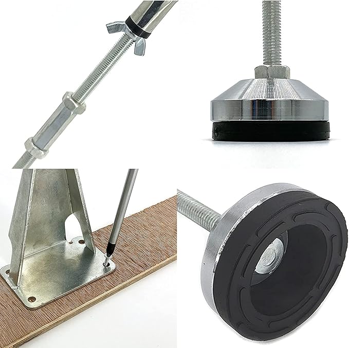 6 Pack Adjustable Height Center Support Leg for Bed Frame, Bed Center Slat Heavy Support Leg, Extra Durable Steel Support Legs | Suitable for Bed Frame, Bed Center Slats, Cabinet and Wooden Furniture