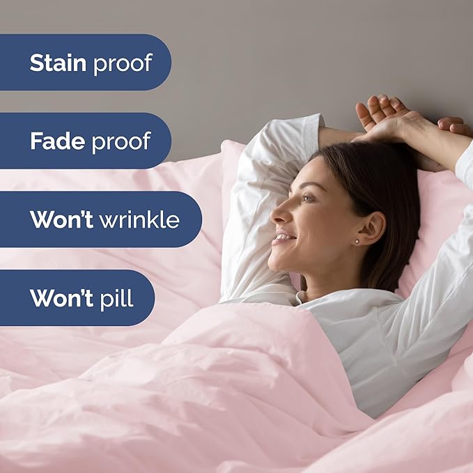 Duvet Cover Full Size Set - Extra Soft Full Duvet Cover 80" x 90" with 2 Pillow Shams - Hotel Luxury, Easy Care & Fade Free with Zipper Closures & Ties - All Season, Comfy & Breathable (Lavender Pink)