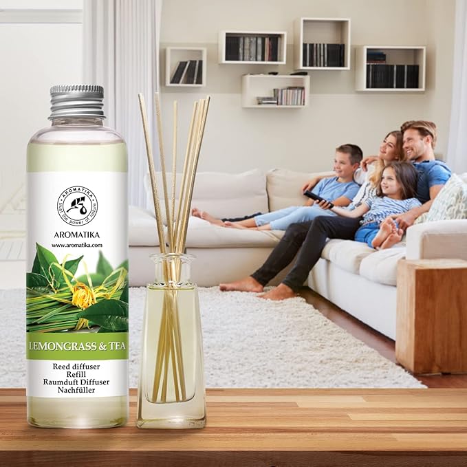 Reed Diffuser Refill Lemongrass - Tea 6.8 Fl Oz - Scented Diffuser - Room Diffuser Refill with Scent - Room Freshener - Home Fragrance - Scented Diffusers - Home Fragrance