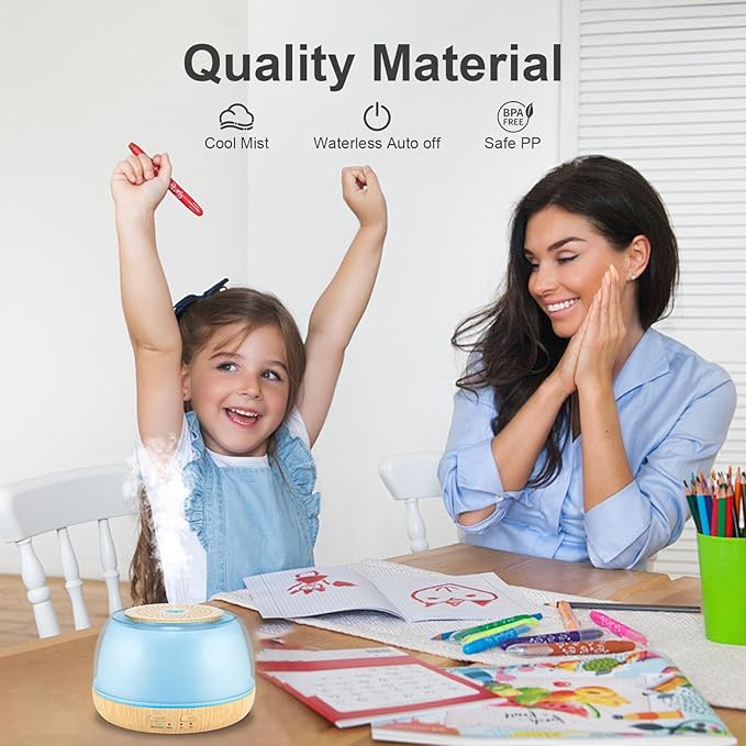 Marchred 300ml Essential Oil Diffuser with Remote Control, 7-Color LED Lights, 4 Timer Modes, Quiet Ultrasonic Aromatherapy for Home, Office, Room, Small & Stylish Design