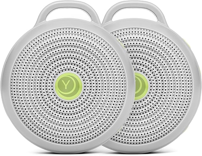 Yogasleep Hushh Portable White Noise Sound Machine for Baby - 2 Pack - 3 Natural Sounds with Volume Control, Compact Size, Noise Canceling for Sleep Aid, Office Privacy, & Meditation, Registry Gift